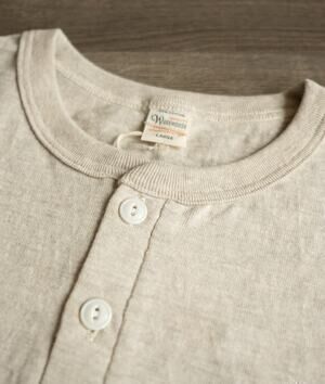 Warehouse & Co 4601 Henley T-Shirt - Oatmeal size Large